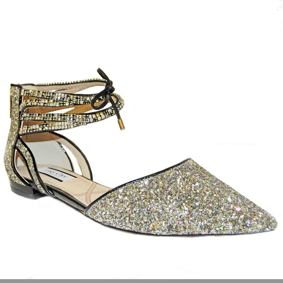 Lucy Choi - Glinda Gold Glitter Flat - Picture 1 of 4